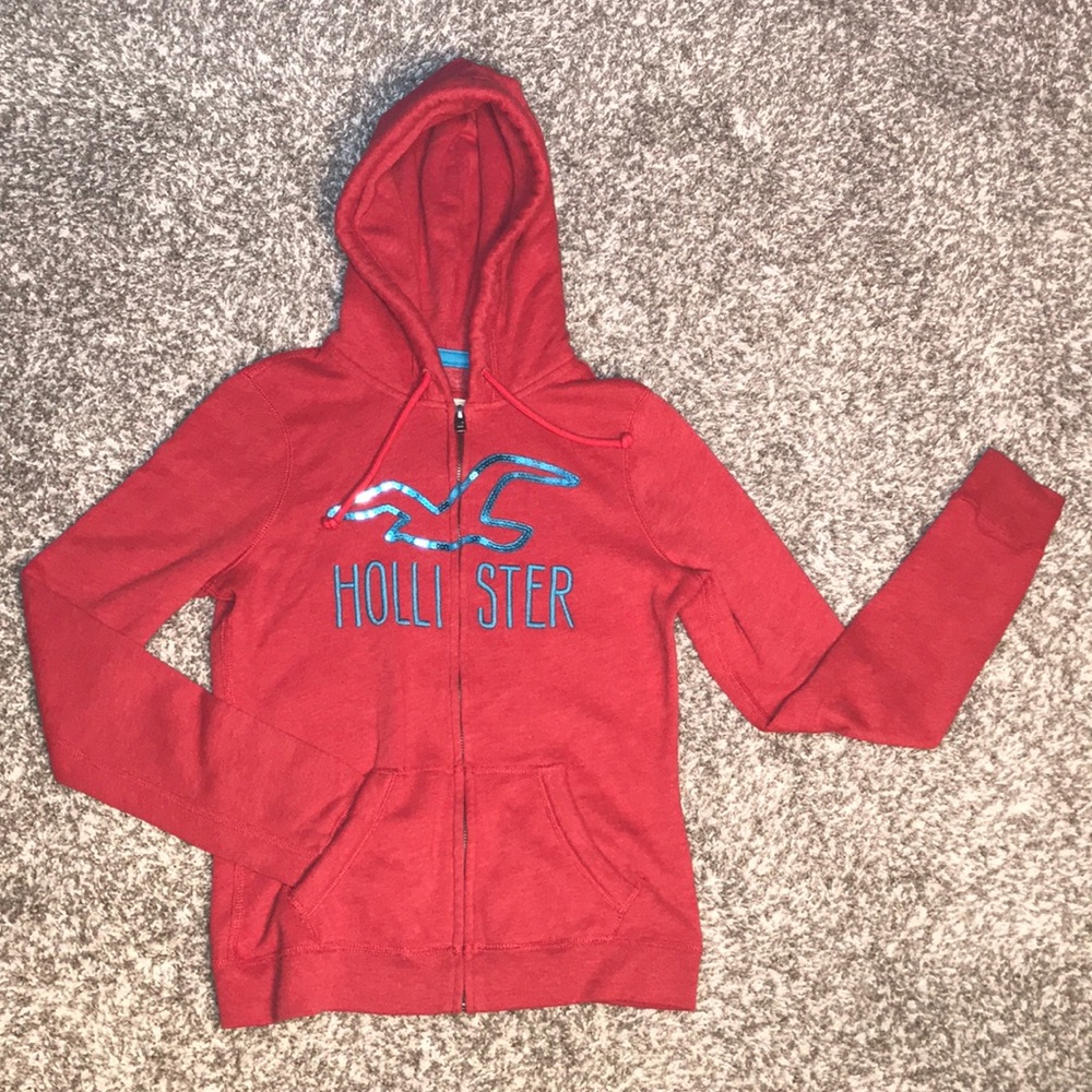 Hollister- Red zip up